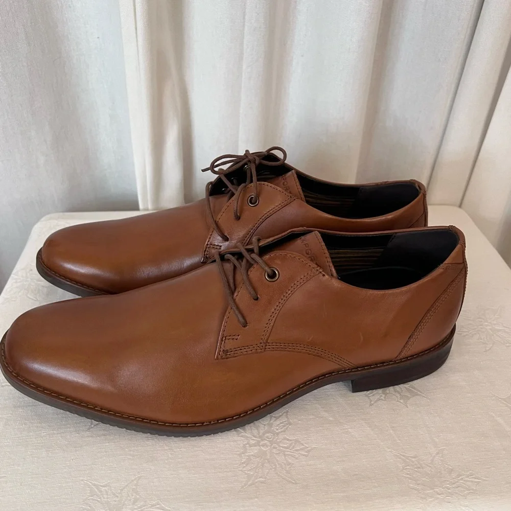 Rockport New Men's Tan Leather Purpose Boucher Oxfords